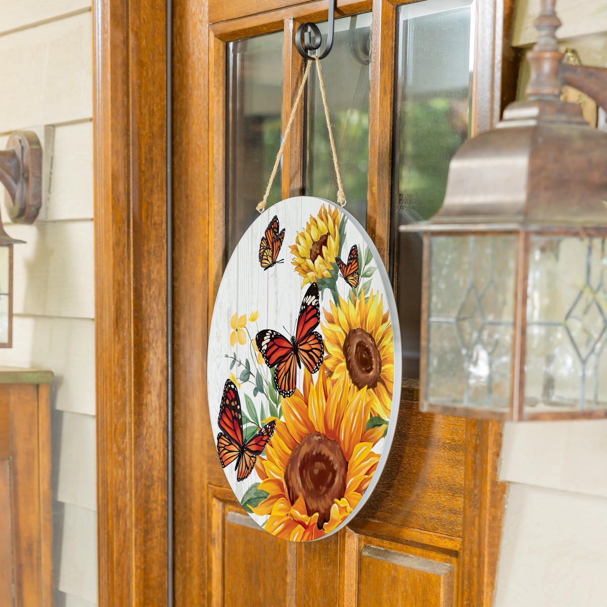 Grateful Gatherings Sunflower And Butterfly Wood Door Dcor 18