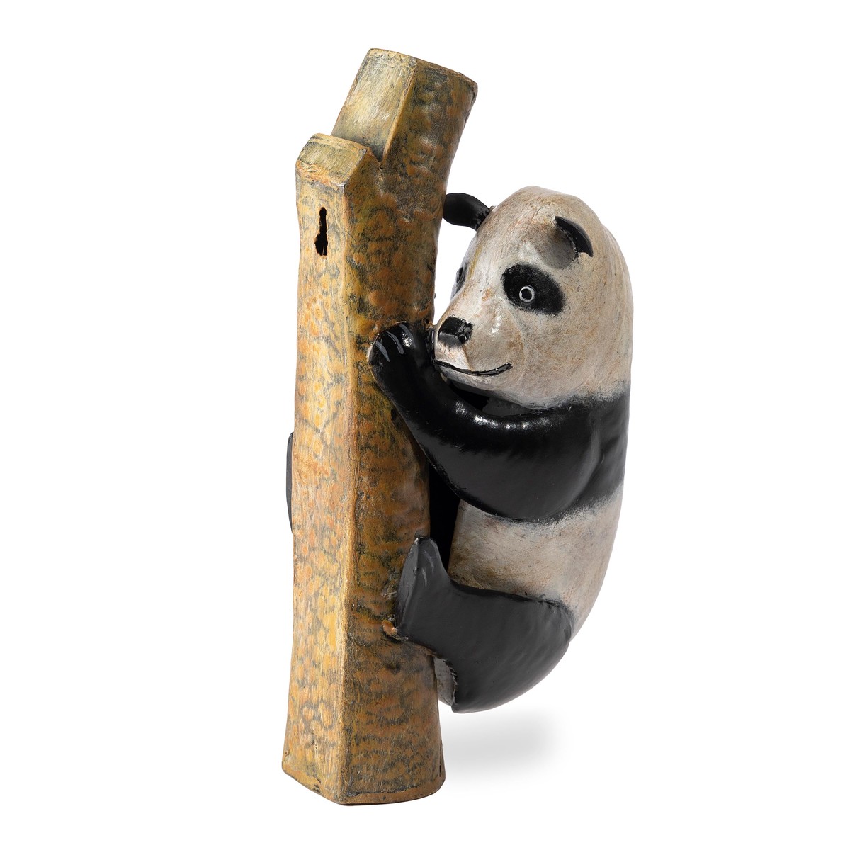 Metal Panda On Branch TreeWall Hanger