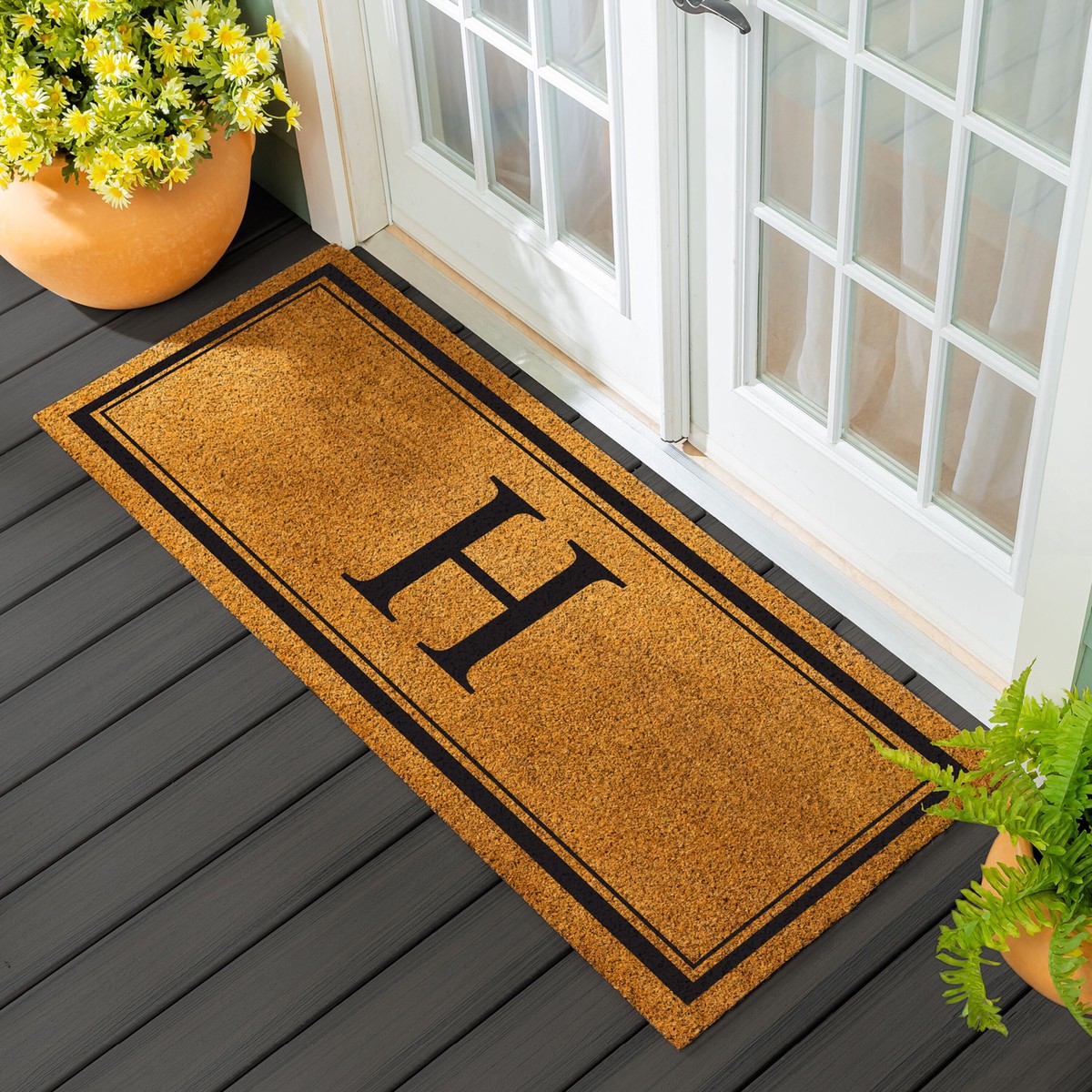 Monogram Coir Mat 60 Letter H