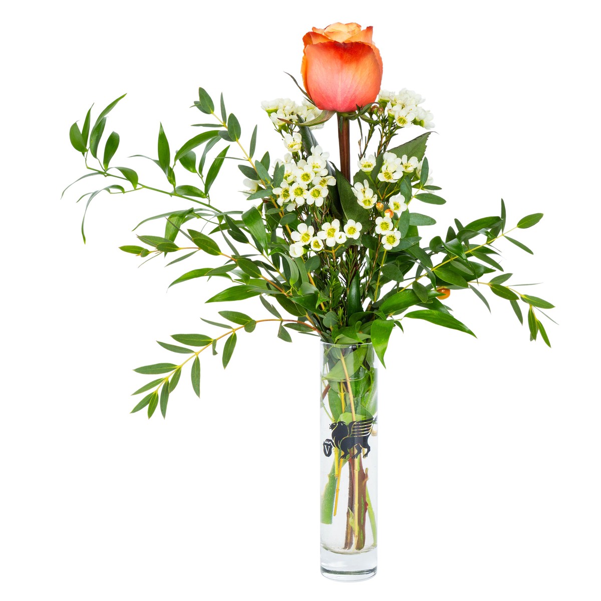 Venetian Logo Bud Vase White