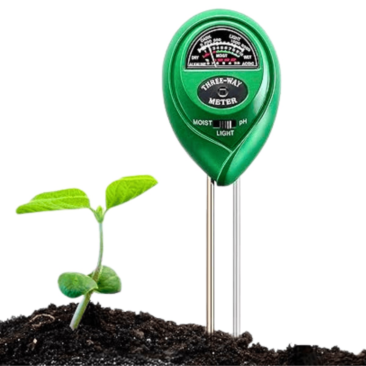3-Way Soil Meter For Ph Moisture Light Monitoring