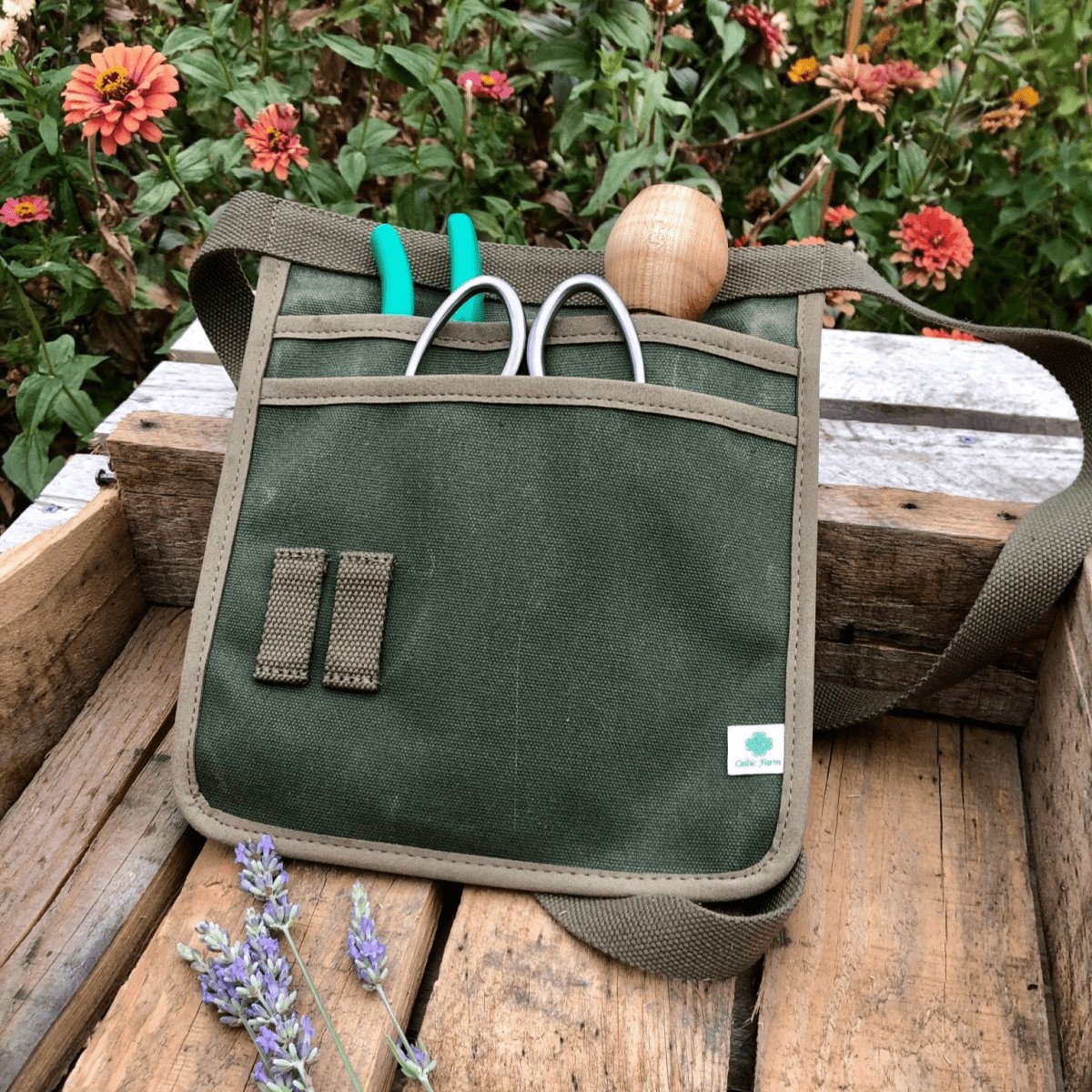 Garden Tool Belt - Waxed Canvas For Gardening Mocha
