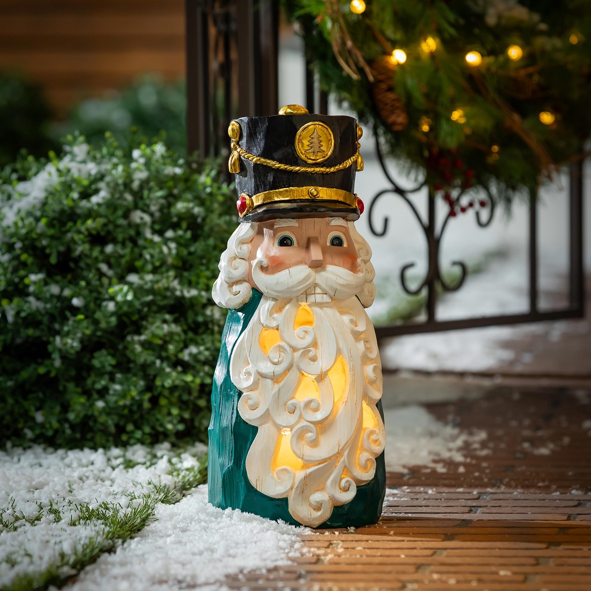 Joyful Traditions 16 Led Resin Nutcracker Garden Statue