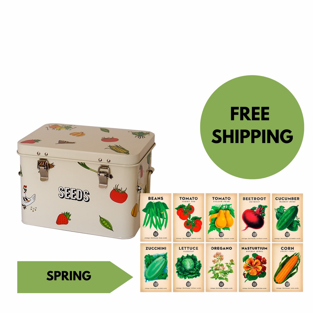 Little Veggie Patch Co Seed Tin Choice Of Seasonal Seed Bundle WinterHeirloomSeedBundle