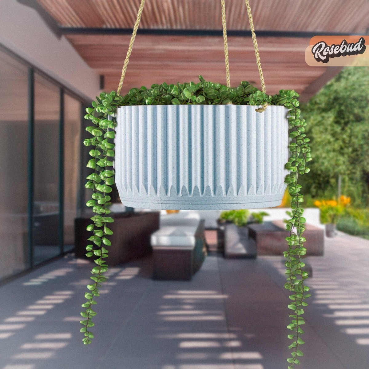 Mcr Bowl Hanging Plant Pot For Indoor Or Outdoor SilverLrg-NoDrainage