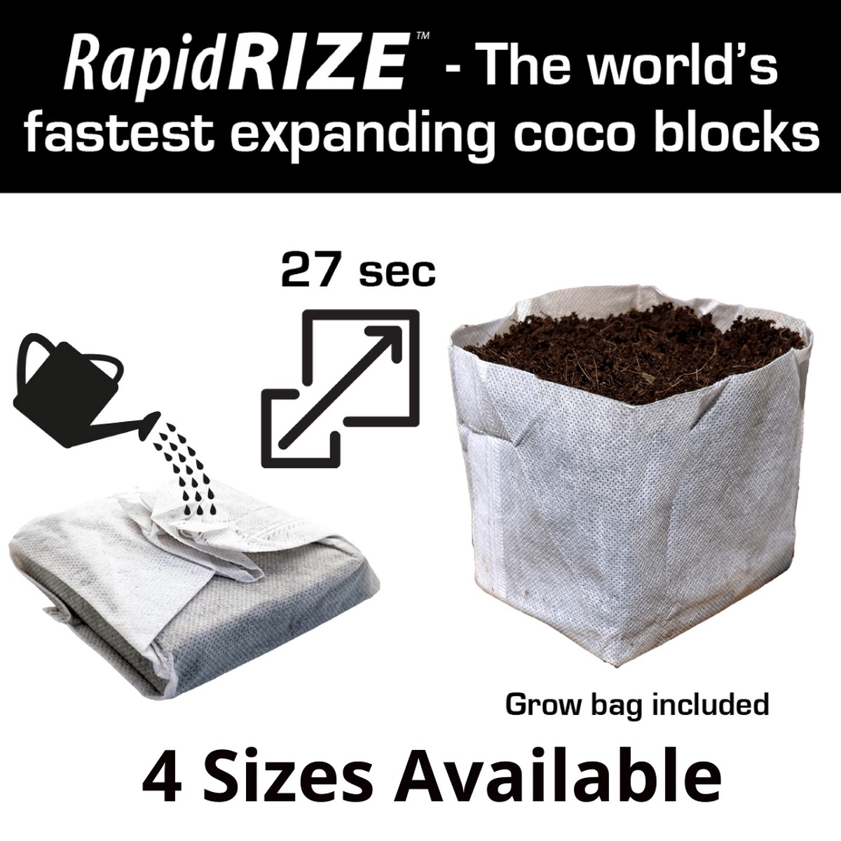 Quickgro Rapid Rize Coco Coir Block (4 Sizes) 6 Inch
