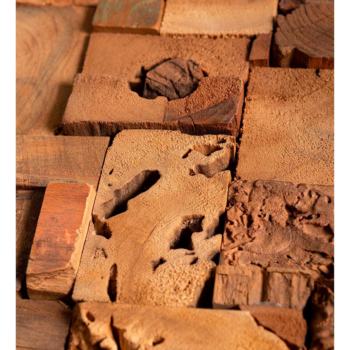 Javanese Wood Block Wall Art