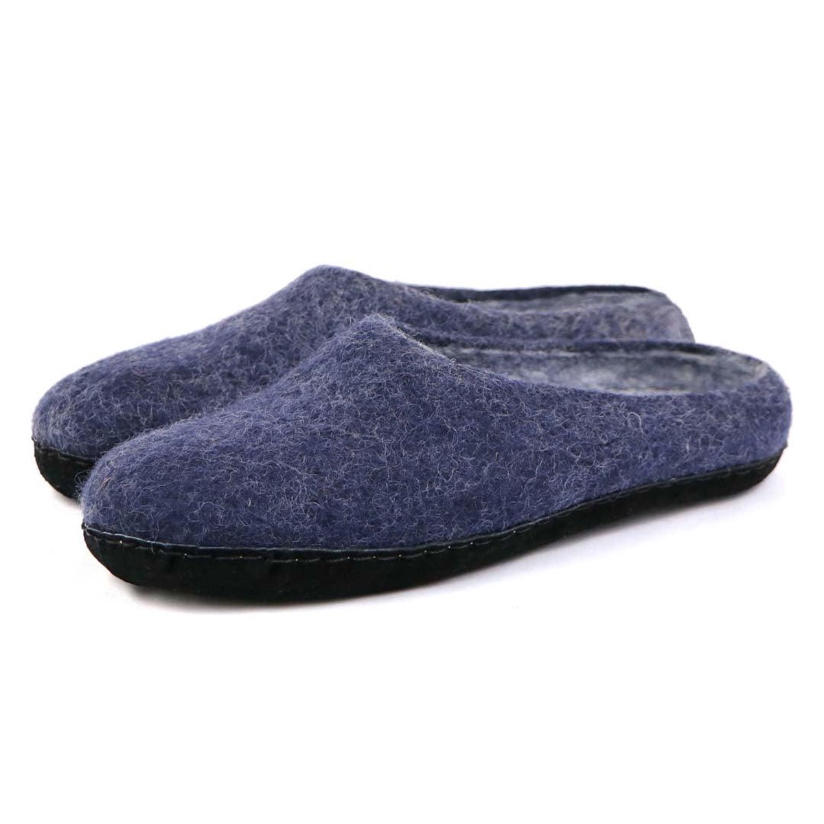 Mens Astoria Noir Wool House Slippers Charcoal45