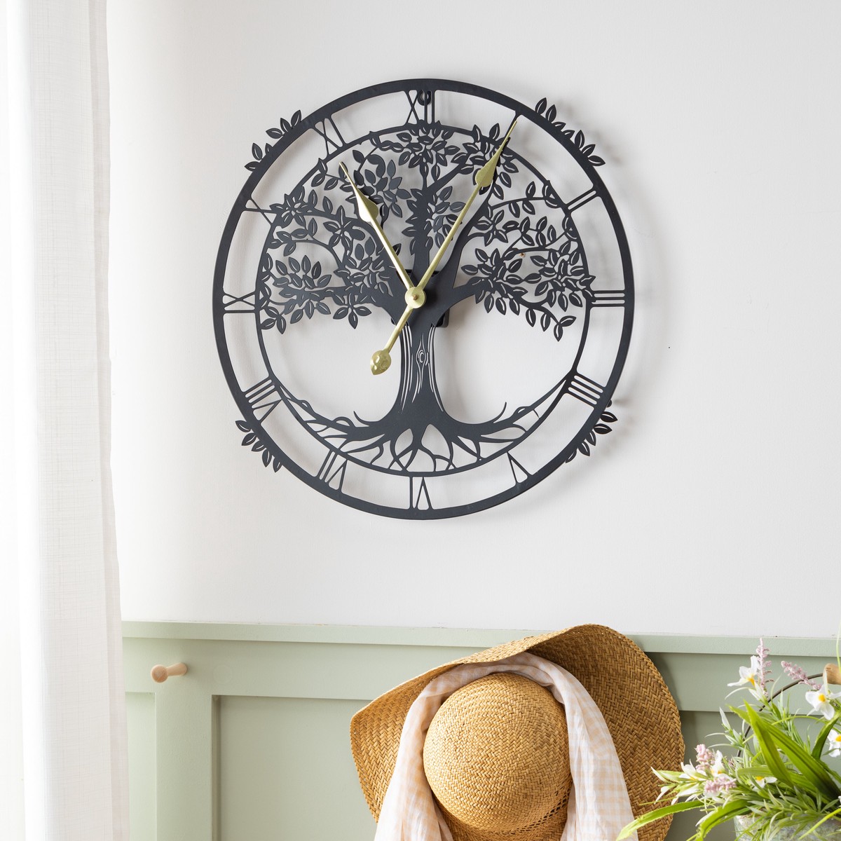 Petal Plow Indoor Wall Decor Metal Tree Outdoor Clock 20