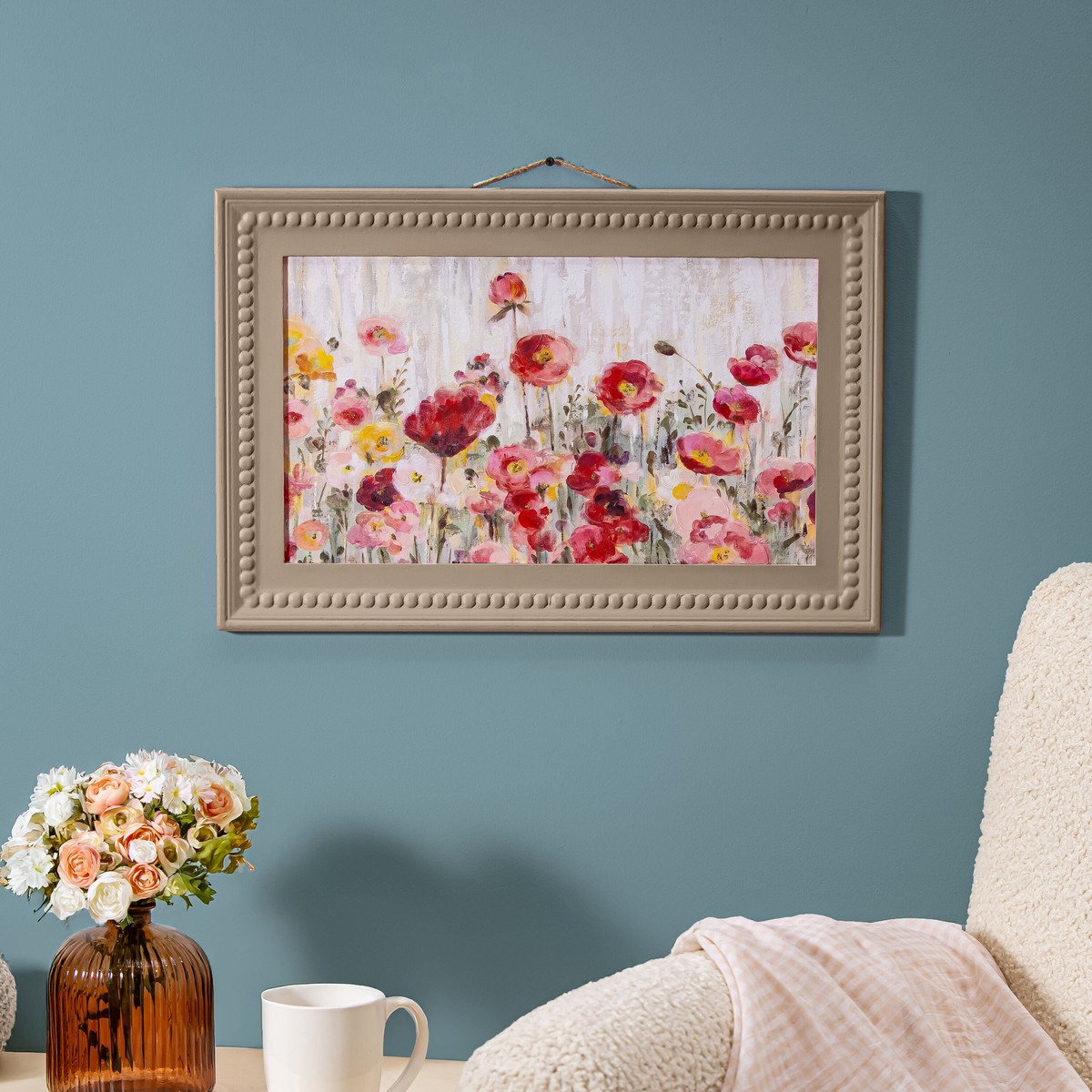 Petal Plow Indoor Wall Decor Wood Flowers In Frame Wall Dcor 24 L X 16 H