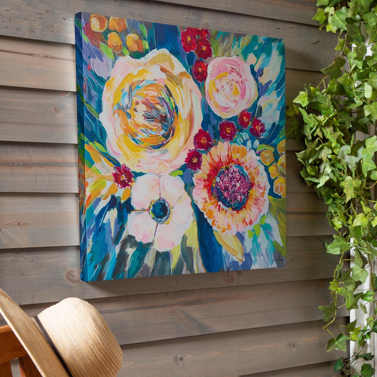 24 H X 24 L Outdoor Canvas Colorful Flower Bouquet