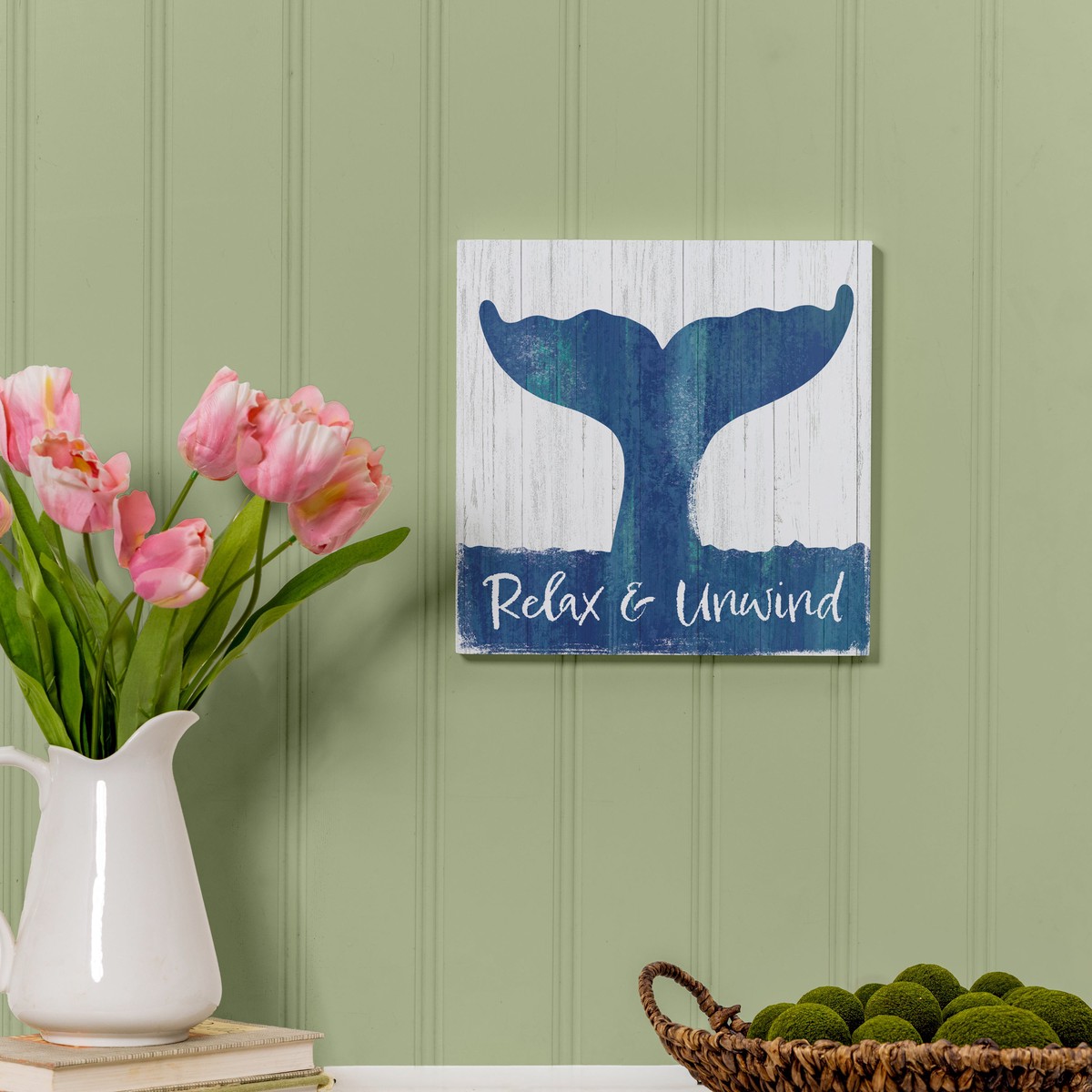 Coastal Wooden Wall Art Relax Whale 12