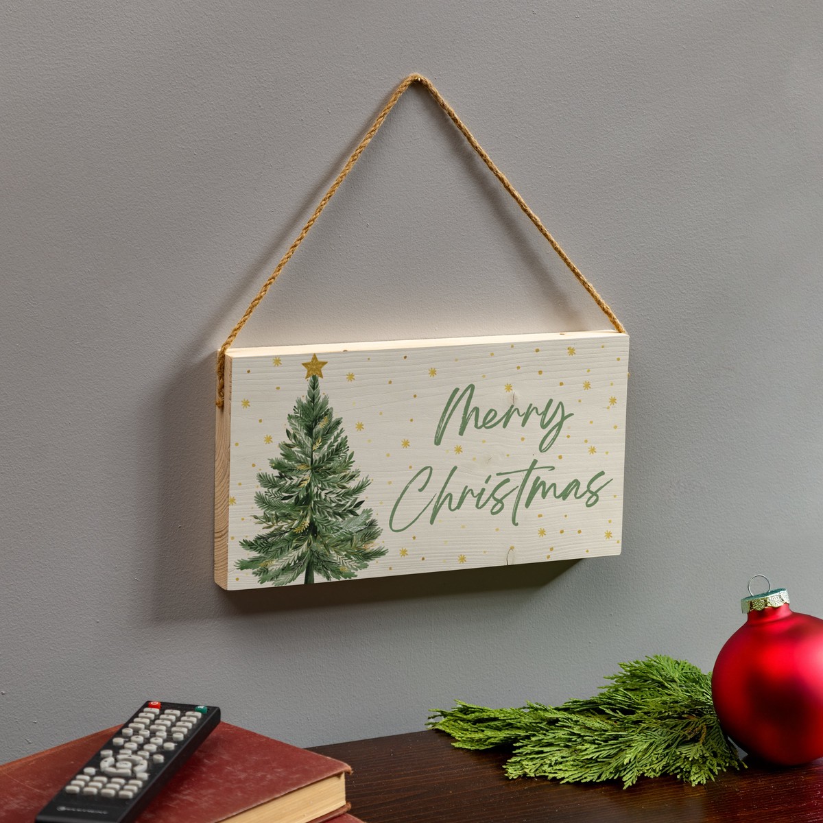 Shades Of Emerald Hanging Sign Merry Christmas 11