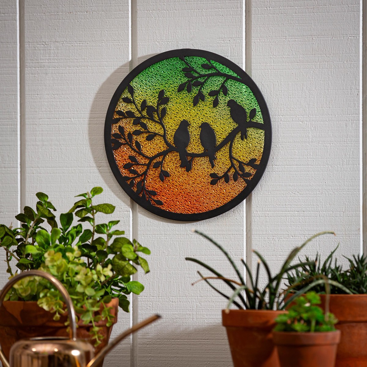 She Shed Outdoor Wall Dcor Alternative Wall Round Perched Birds 12