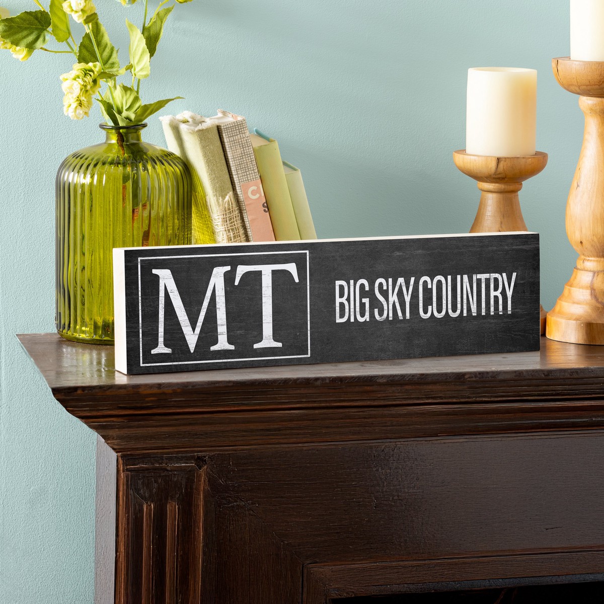 State Wooden Mantle Sign Montana 18
