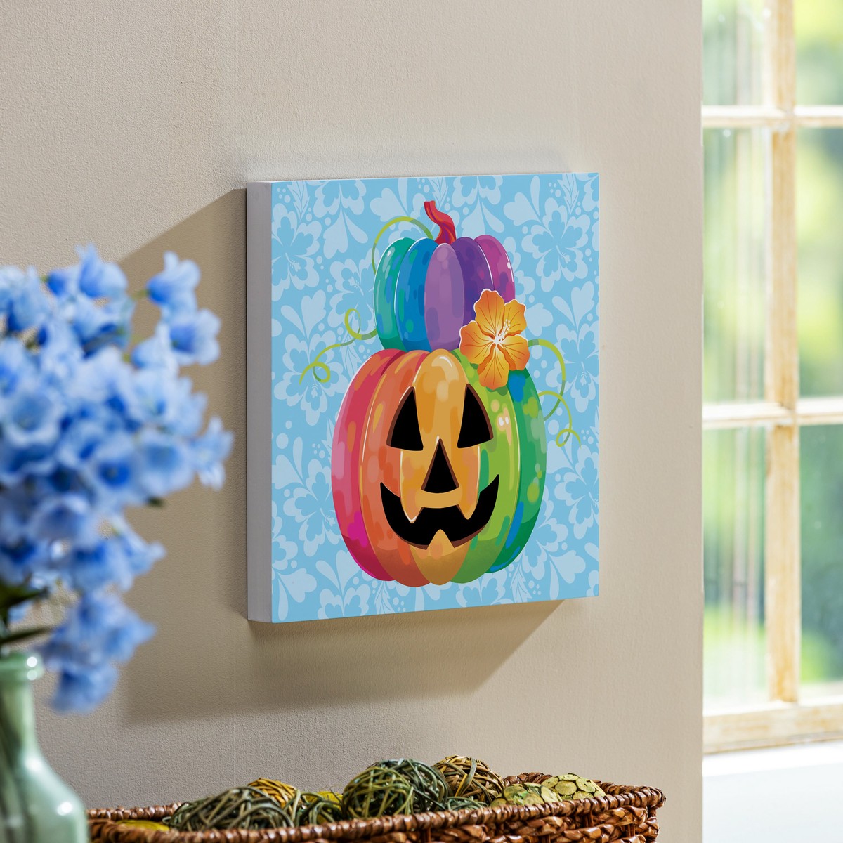 Summerween Indoor Wall Decor Tropical Jack OLantern 12 L X 12 H