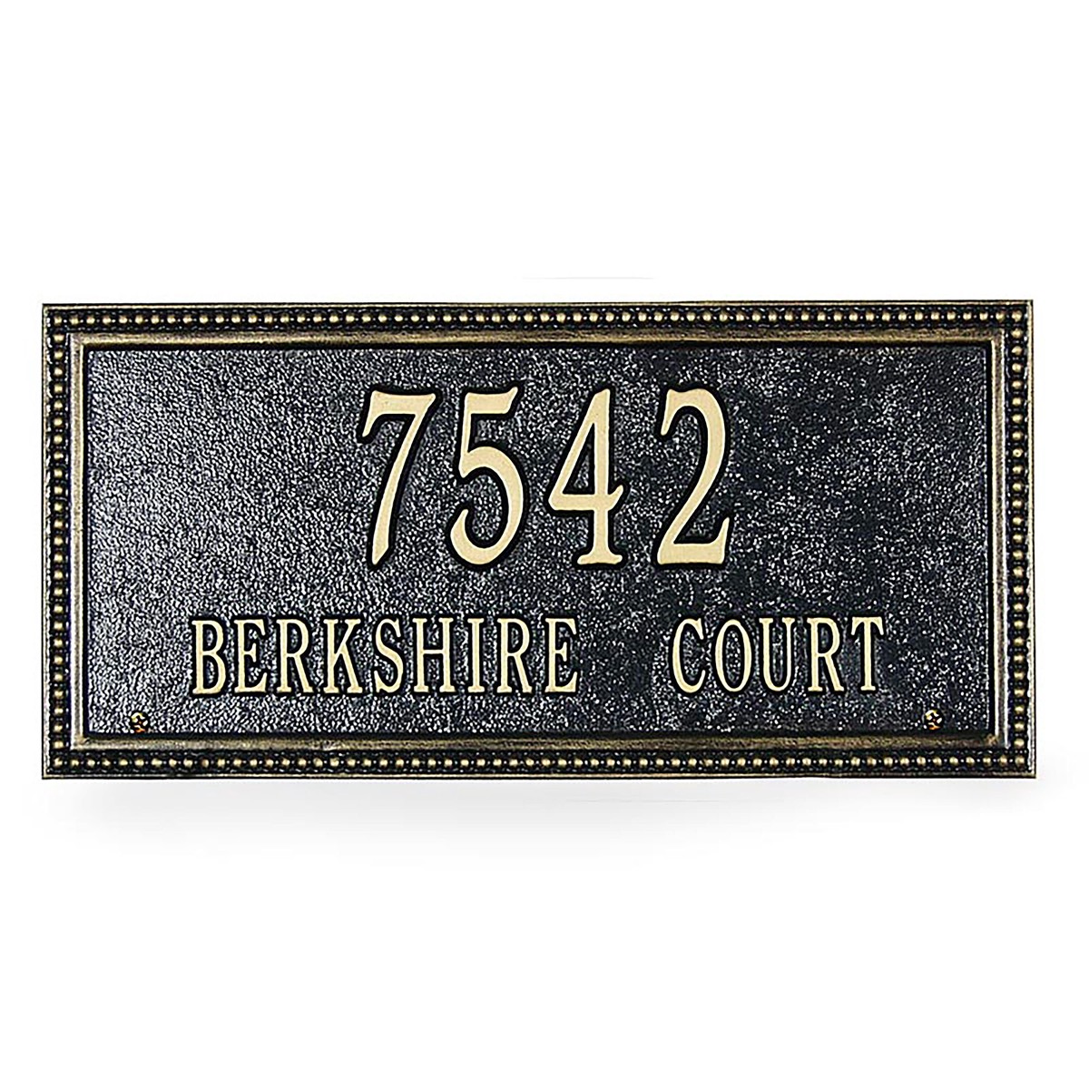 Address Beaded Cast Aluminum Wall Plaque AntiqueCopper