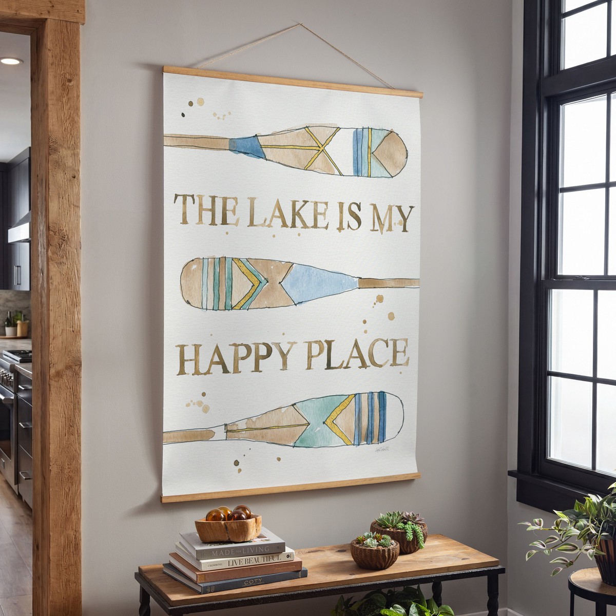 Seaside Retreat Indoor Wall Dcor Canvas Tapestry The Lake Is My Happy Place 36 CanvasTapestry