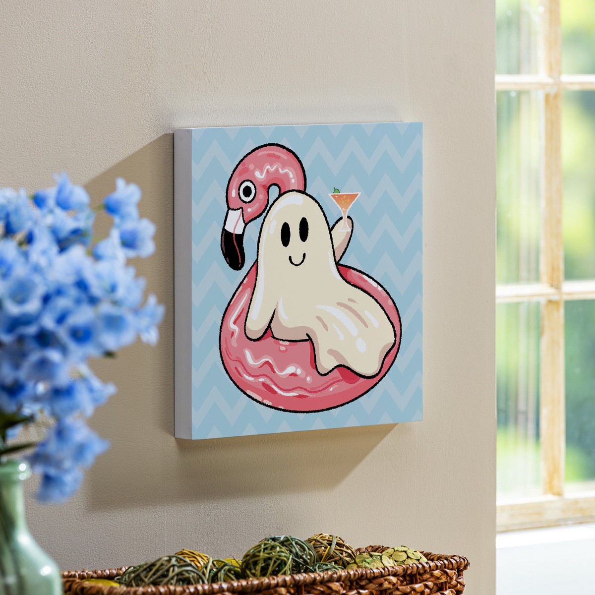 Summerween Indoor Wall Decor Ghost In The Pool 12 L X 12 H