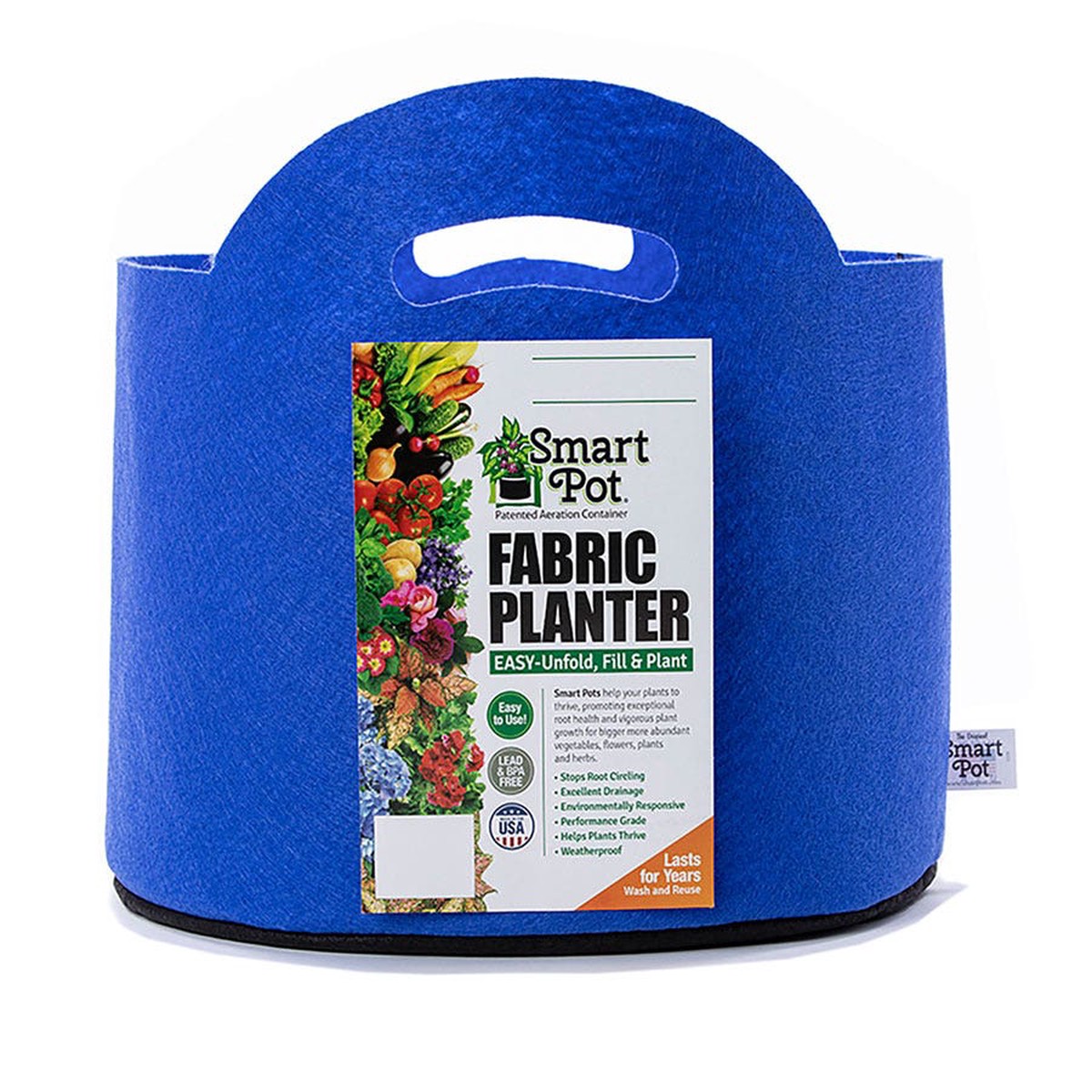 Smart Pot wHandles (Blue) 10-Gallon Fabric Planter