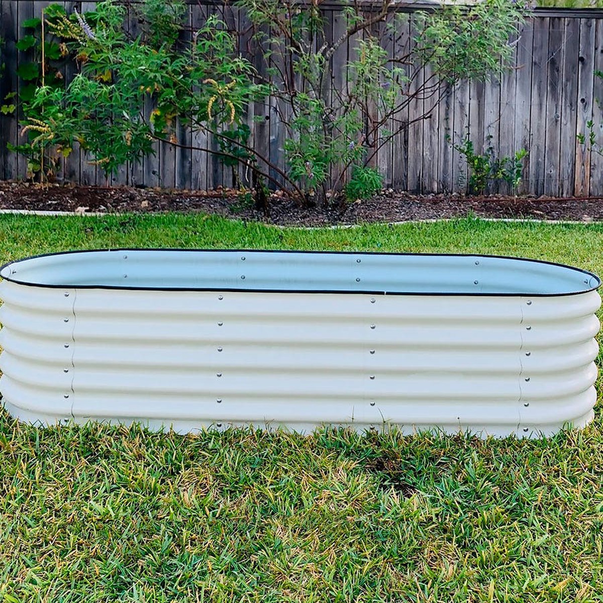 Vego Garden 17-Inch 6 In 1 Modular Metal Raised Bed (White)