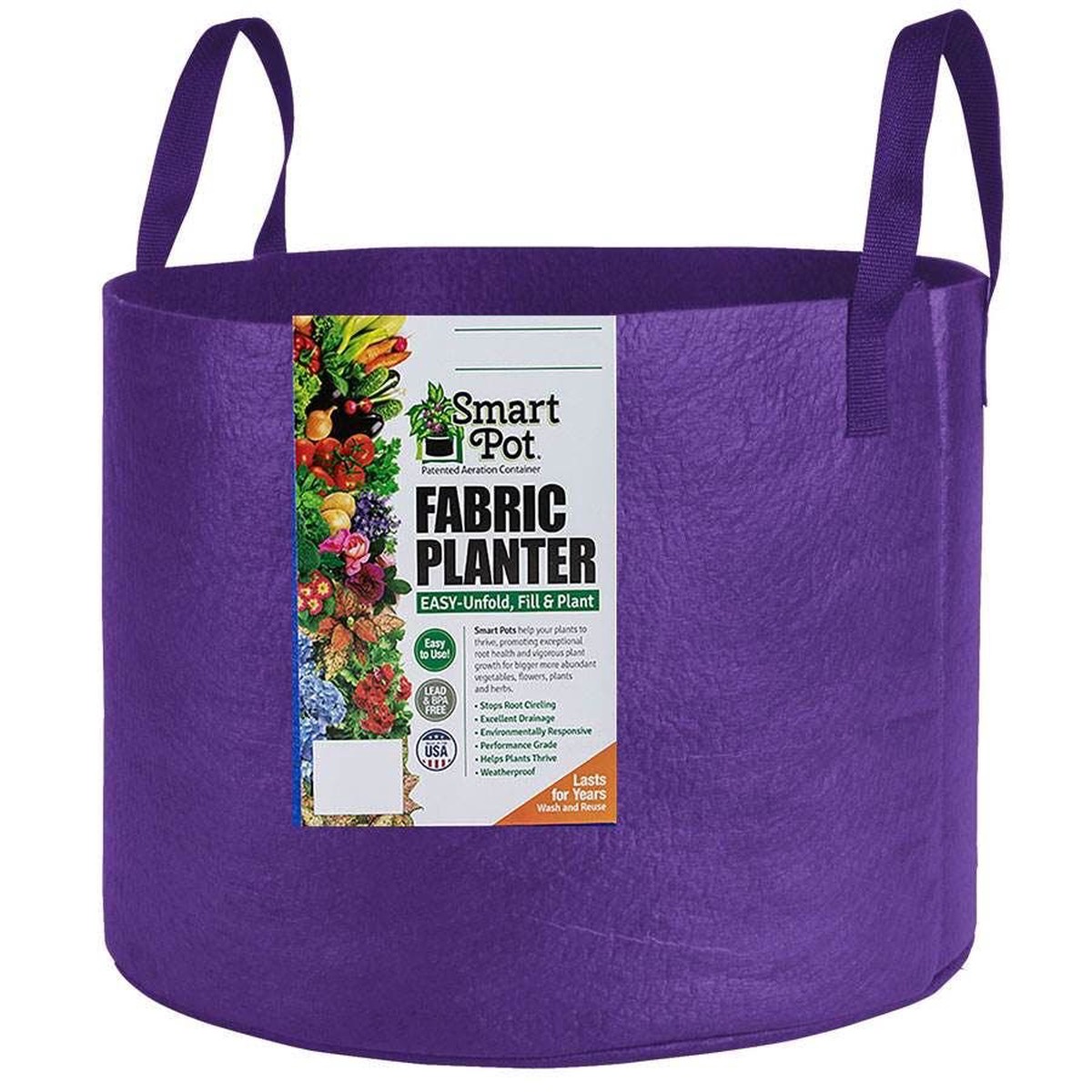 Smart Pot wHandles (Purple) 20-Gallon Fabric Planter