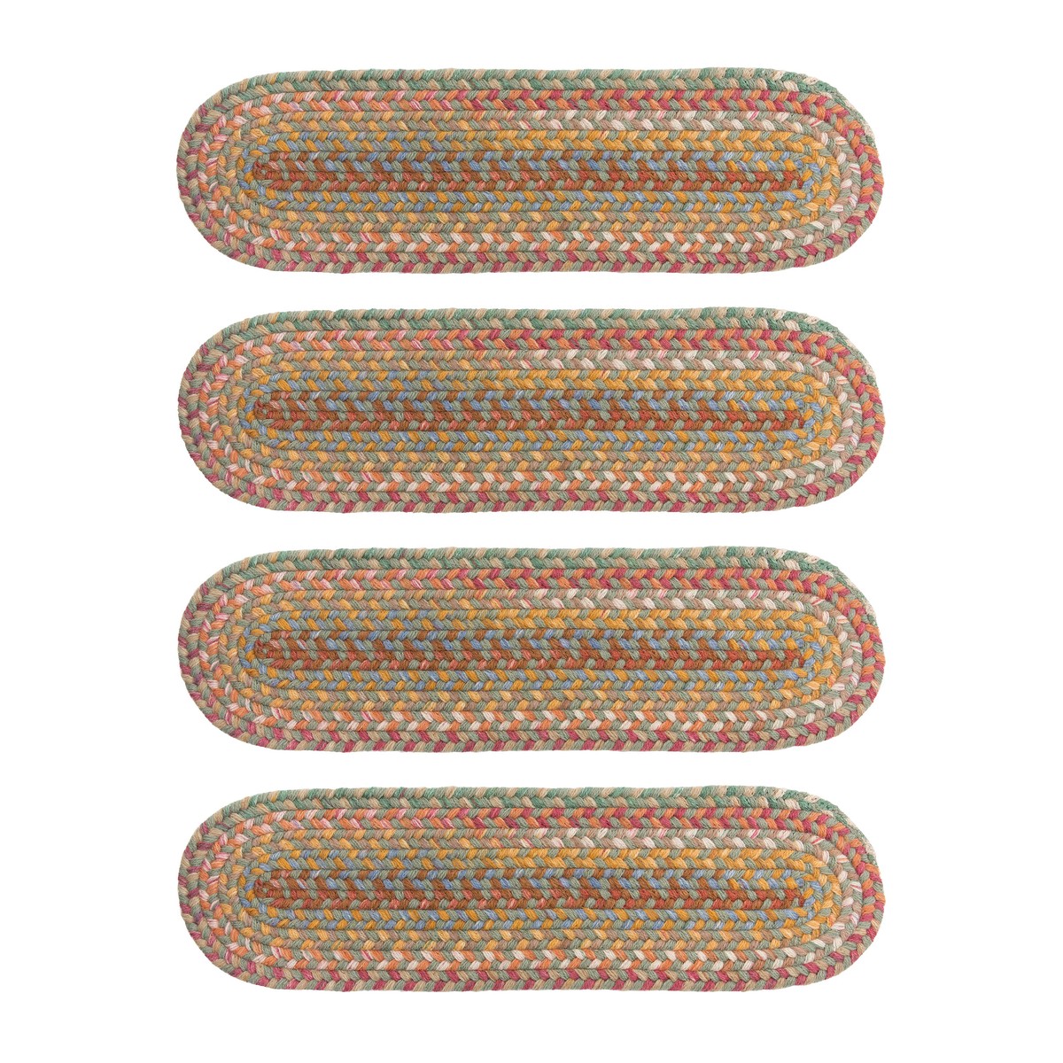 Blue Ridge Wool Oval Braided Stair Treads Set of 4
