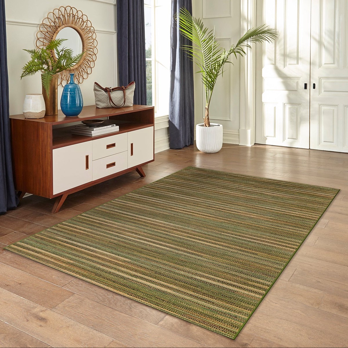 Liora Manne Marina Stripes IndoorOutdoor Area Rug Green