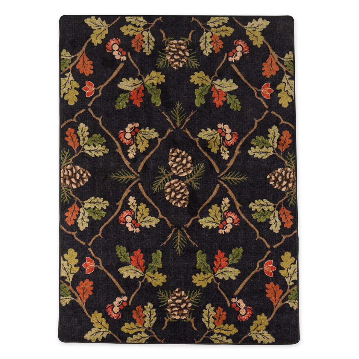 Oakwood Pine Cone and Oak Leaf Rug 54 x 78