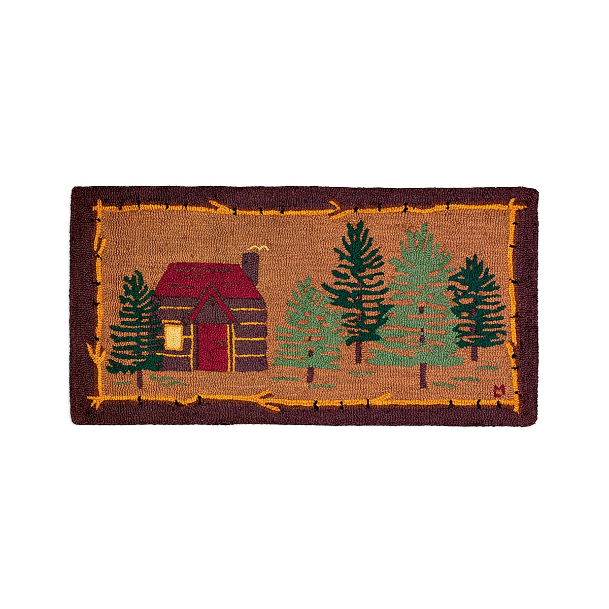 Rustic Cabin Hand-Hooked Wool Rug