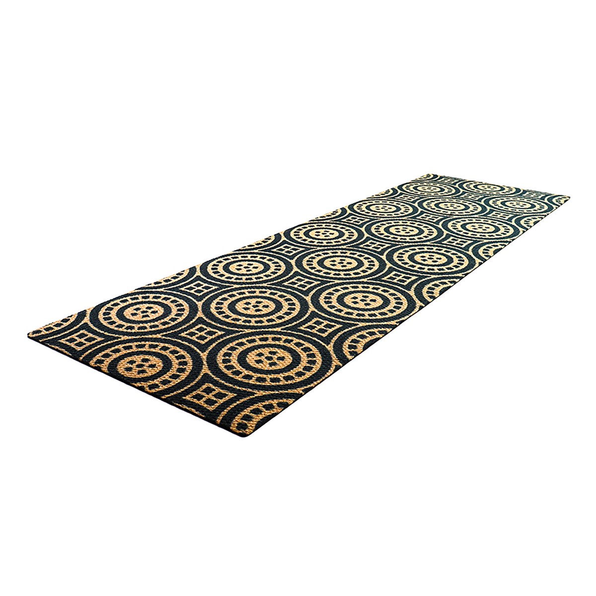 Neighburly Medallions Doormat Black Coir Double Door