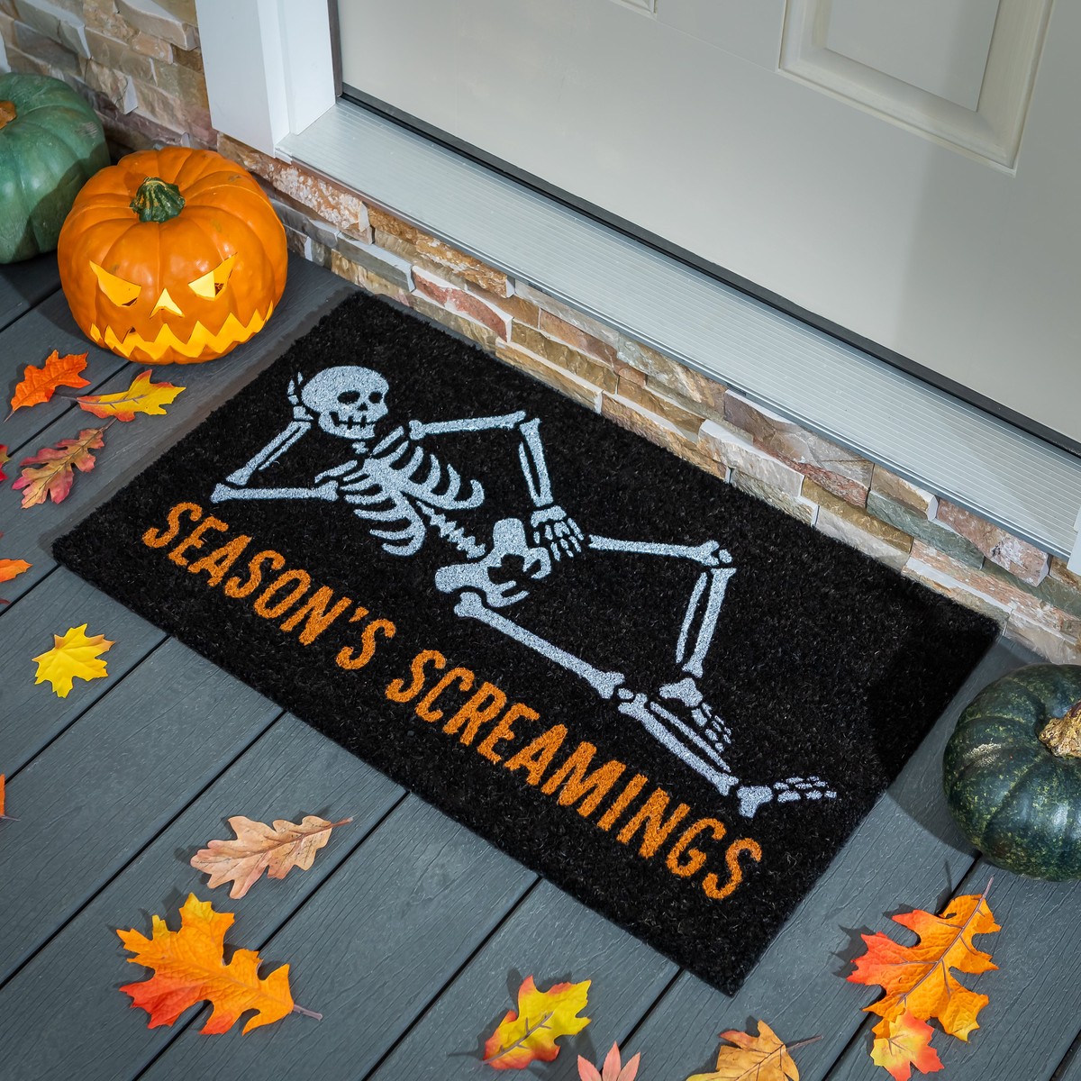 Skeleton Seasons Screamings Coir Doormat
