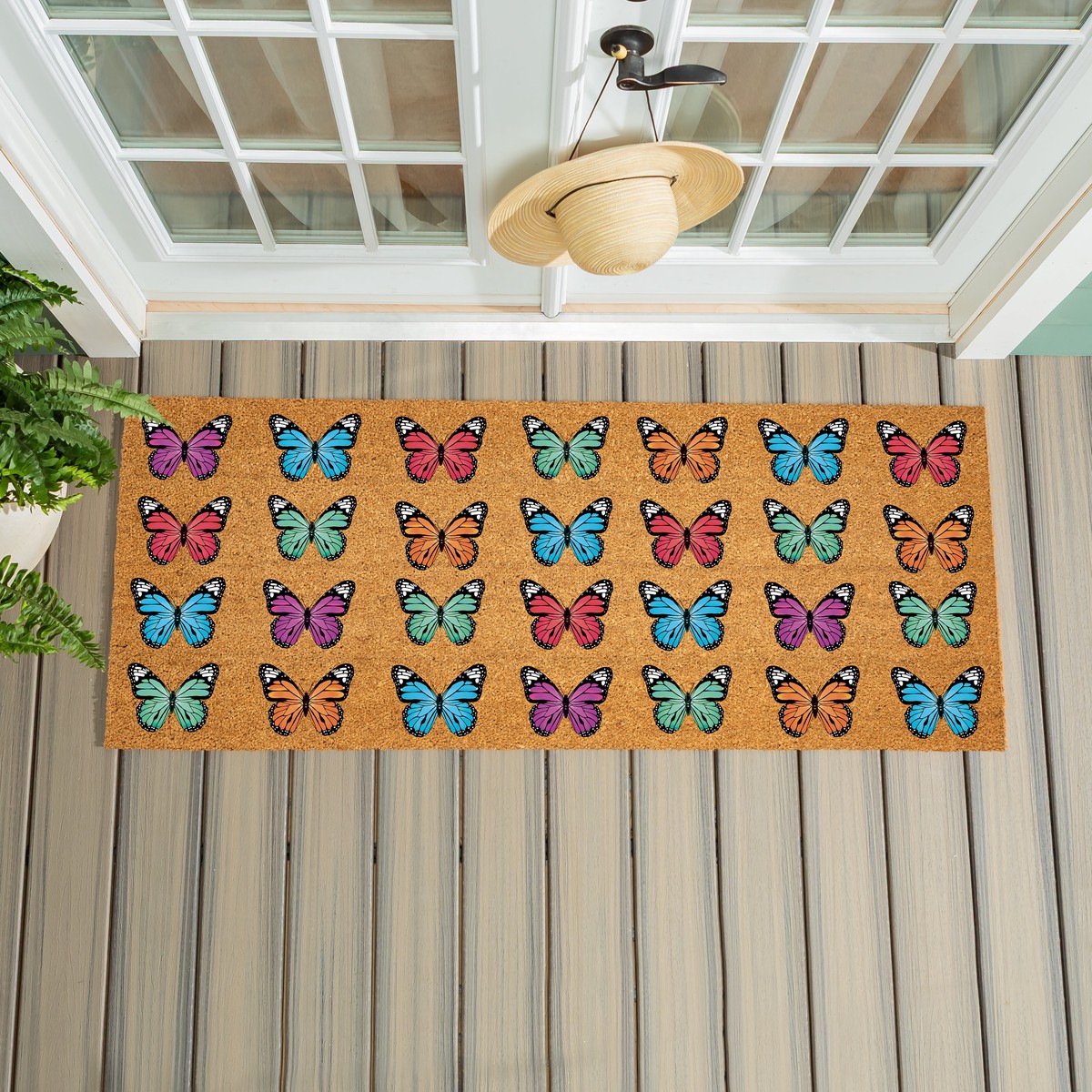 What She Shed Butterfly Family Coir Mat 60x24
