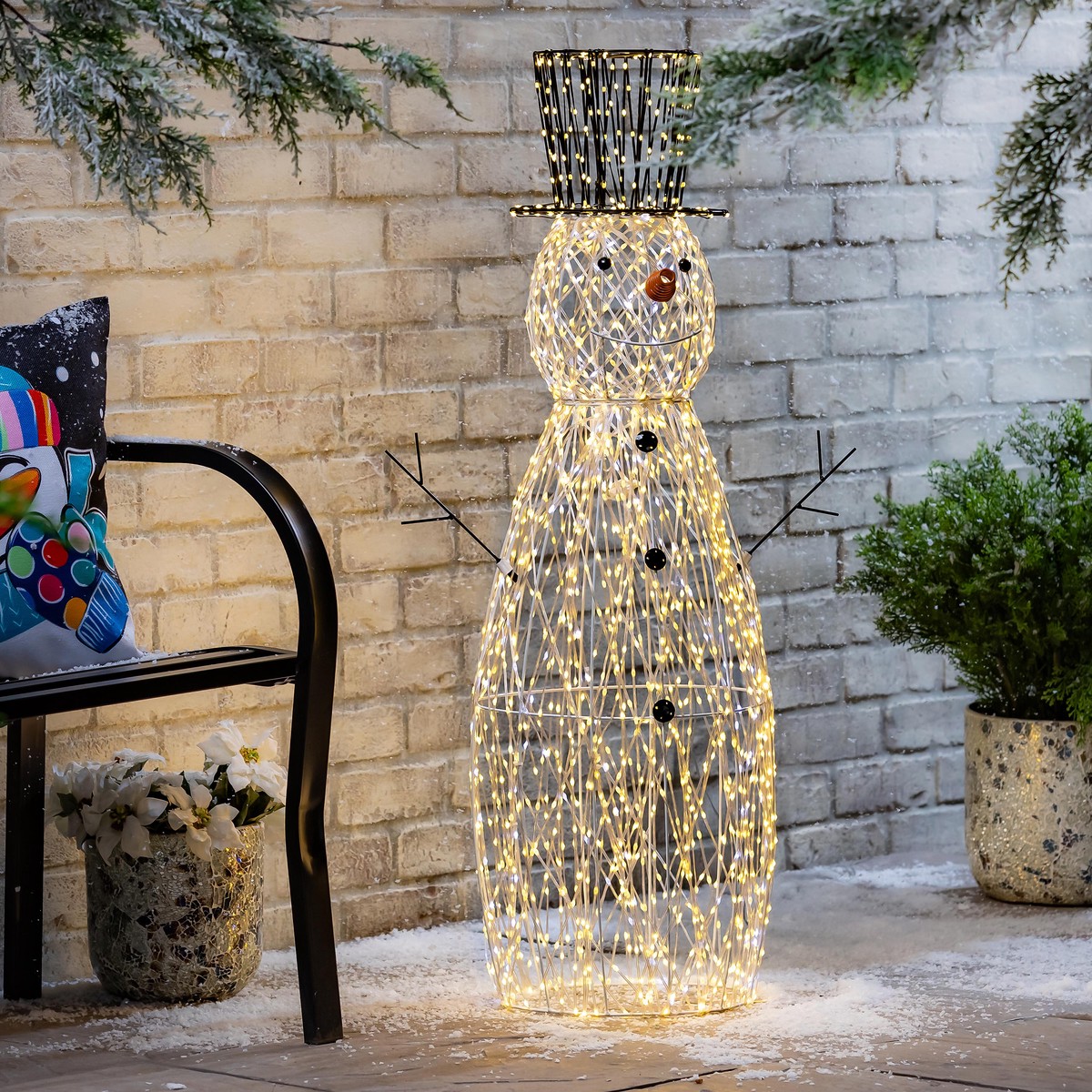 40 Season to Sparkle LED Snowman Garden Statue