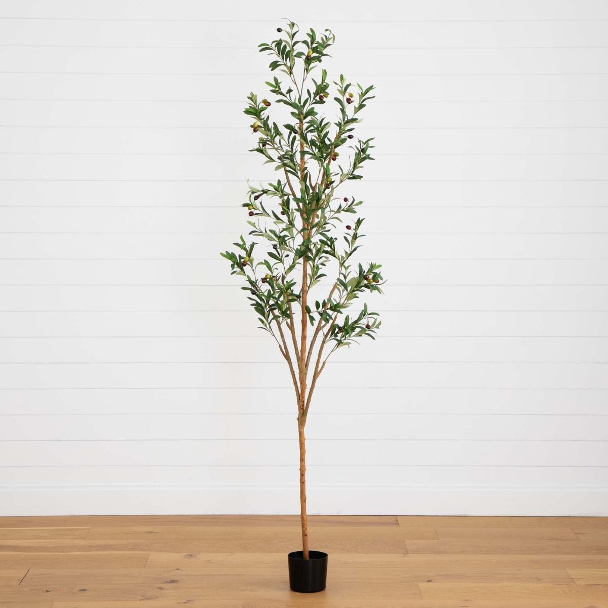 82-in Artificial Olive Tree Tall Rustic Lifelike Dcor Accent