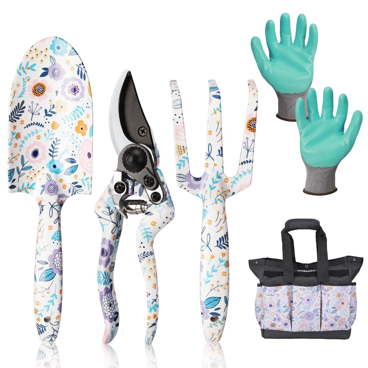 WORKPRO 5PCS Aluminum Heavy Duty Gardening Tool Set