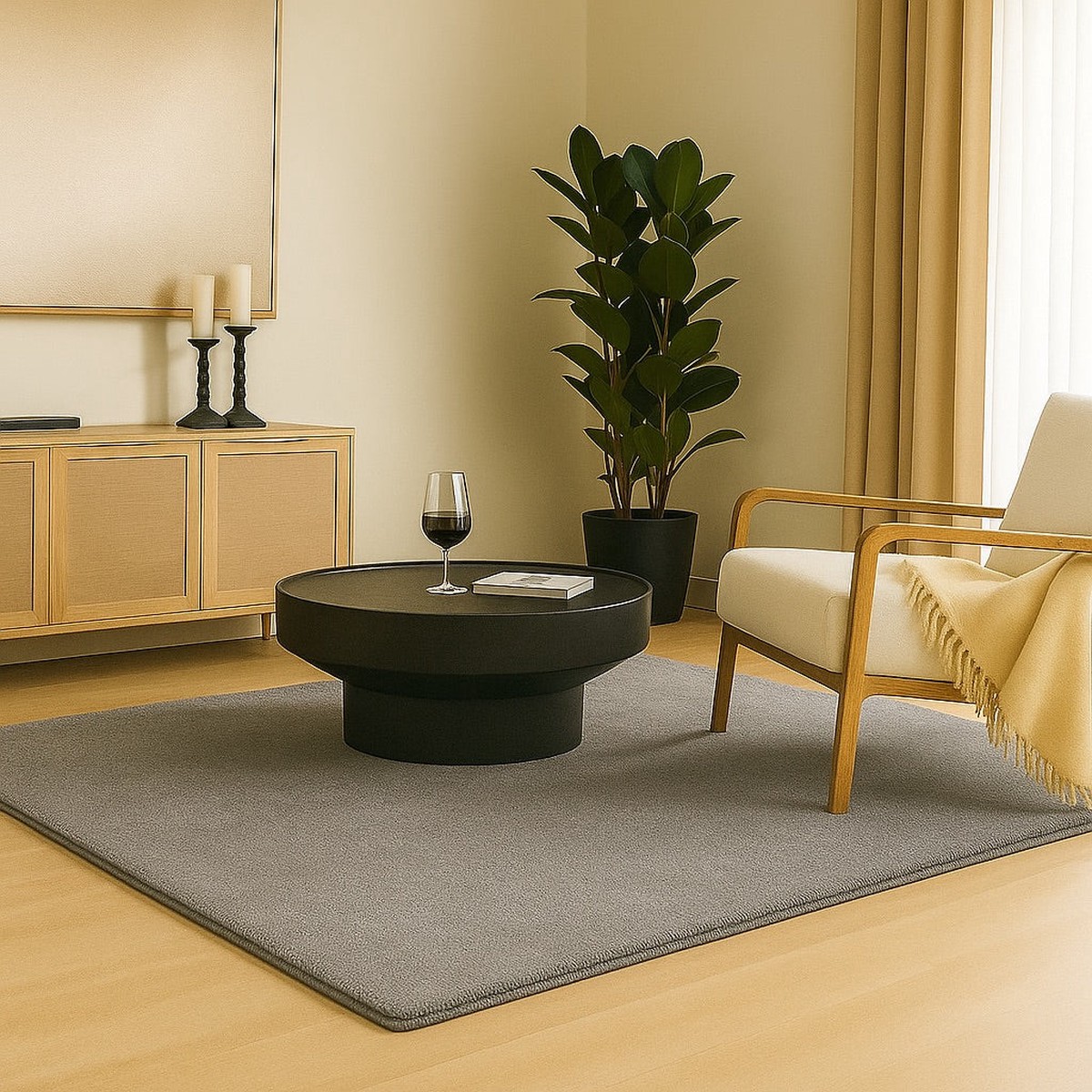 VOUNOT Living Room Rug Ultra Soft Shaggy Area Rug Modern Carpet 240x340cm Grey